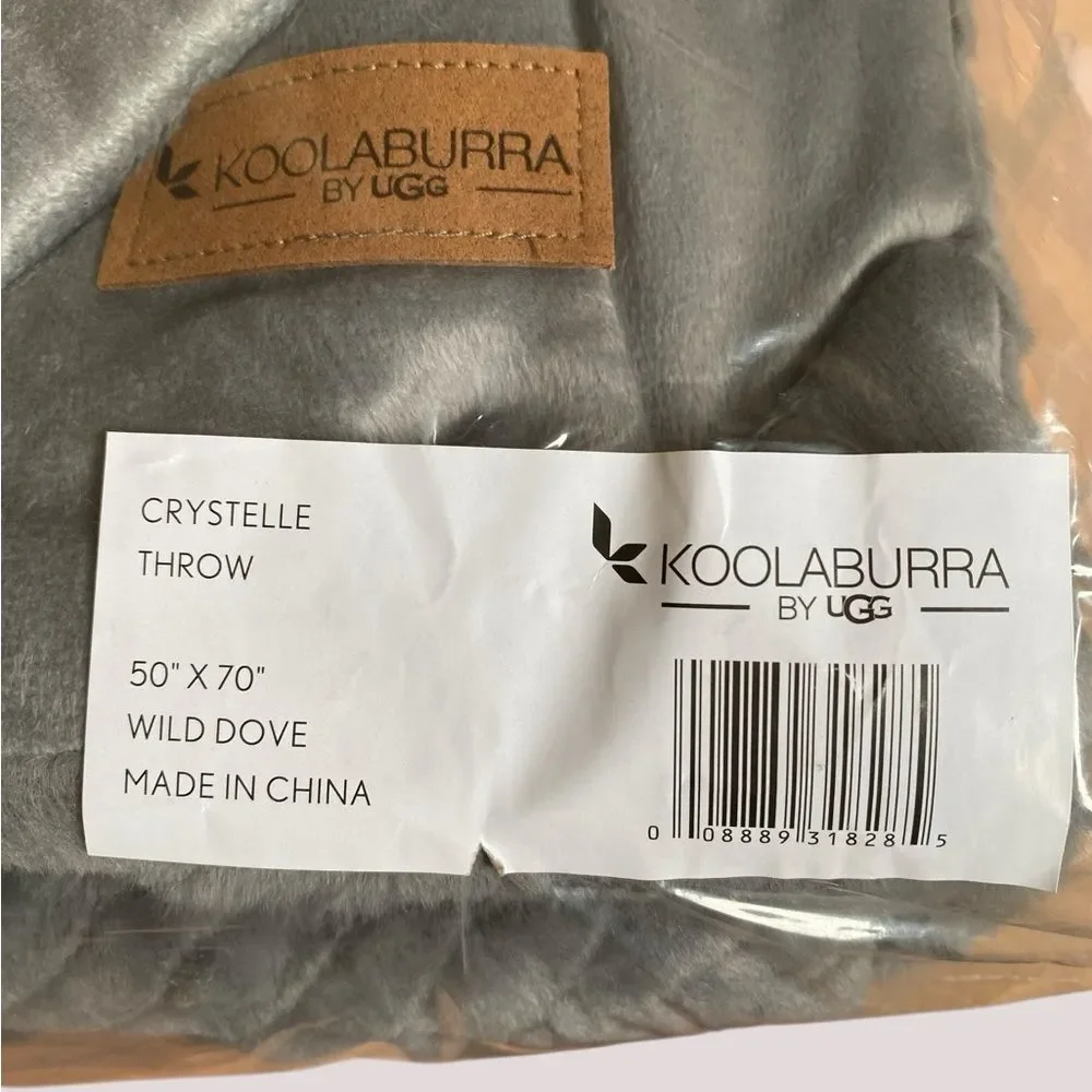 NEW Koolaburra by UGG Crystelle Faux Fur Throw in Wild Dove 50